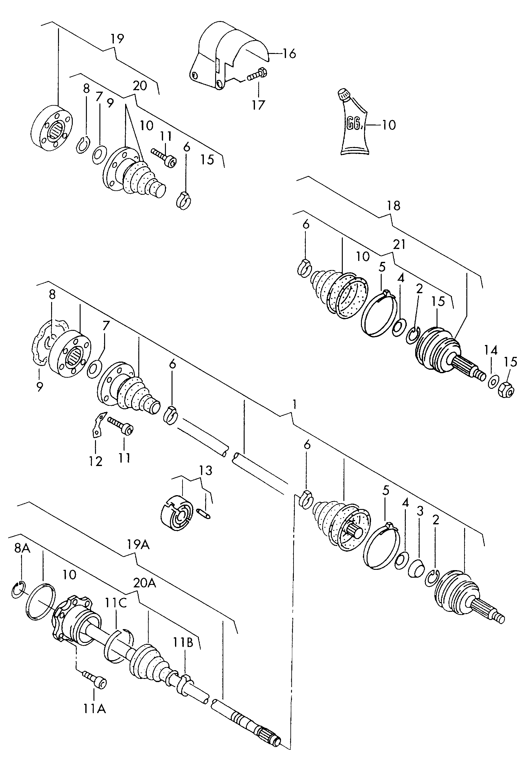 VW JZW 498 340 BX - Gelenksatz, Antriebswelle alexcarstop-ersatzteile.com