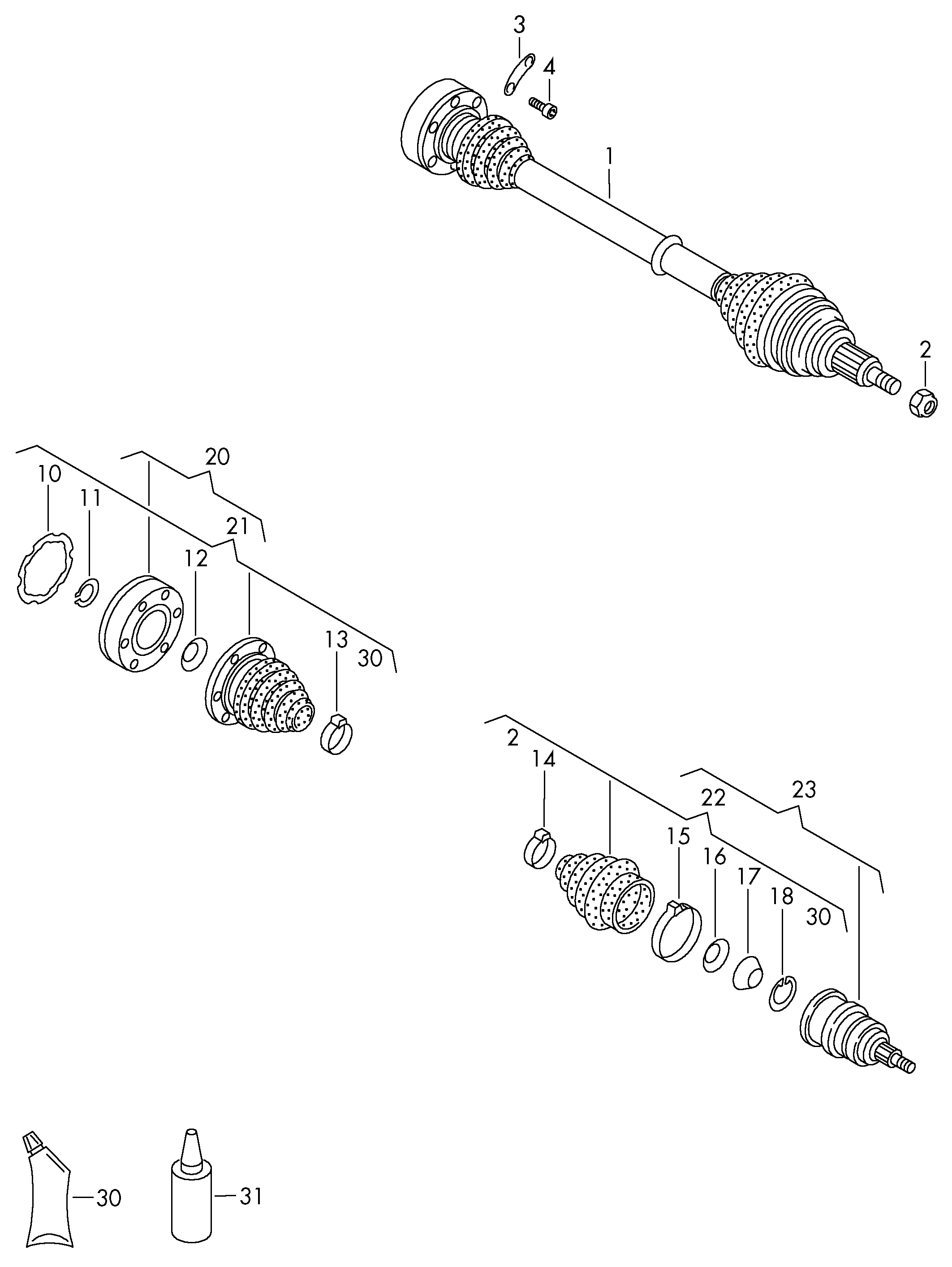 VW 6N0 498 203 - Faltenbalg, Antriebswelle alexcarstop-ersatzteile.com