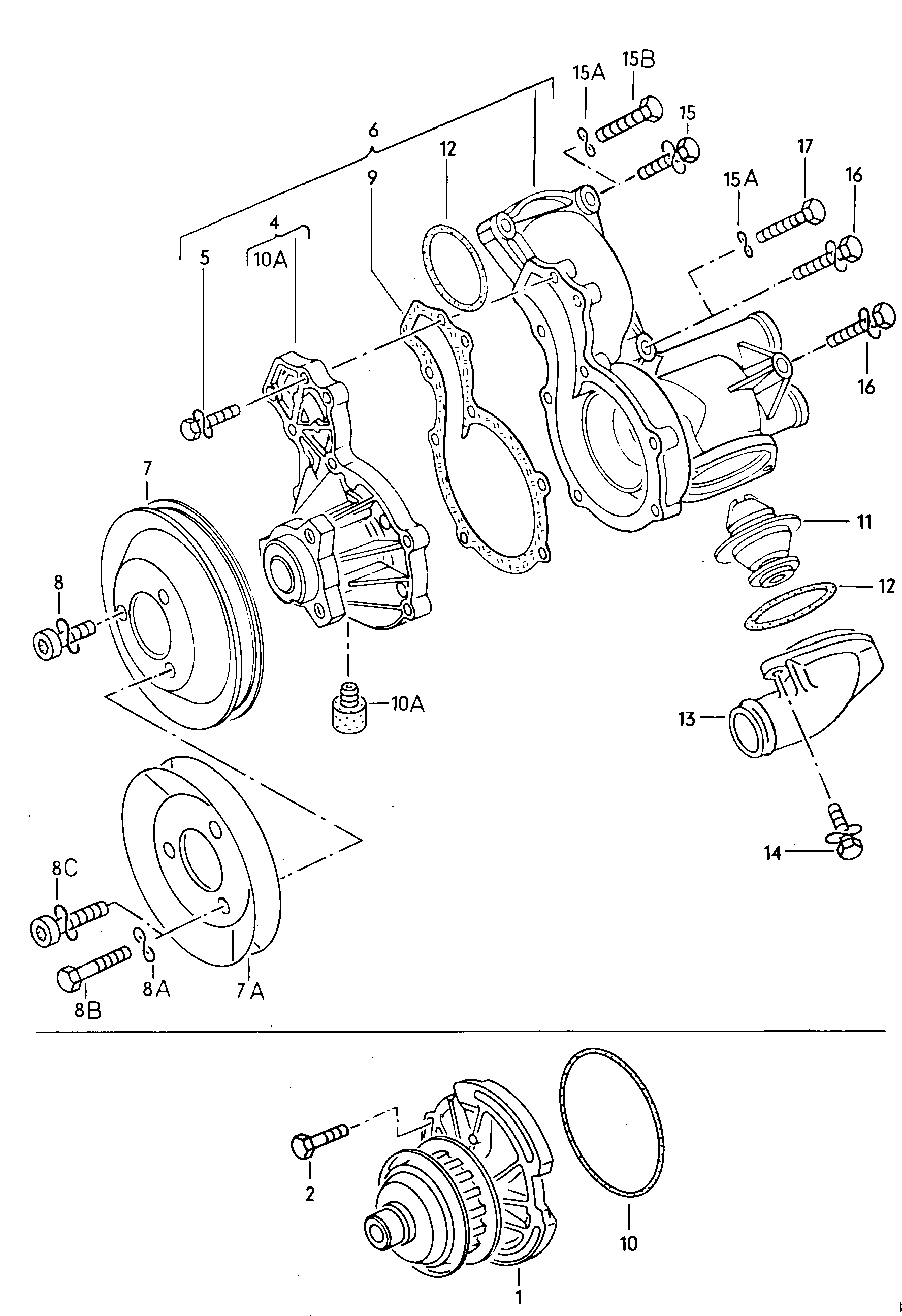 Seat 052 121 005 AX - Wasserpumpe alexcarstop-ersatzteile.com