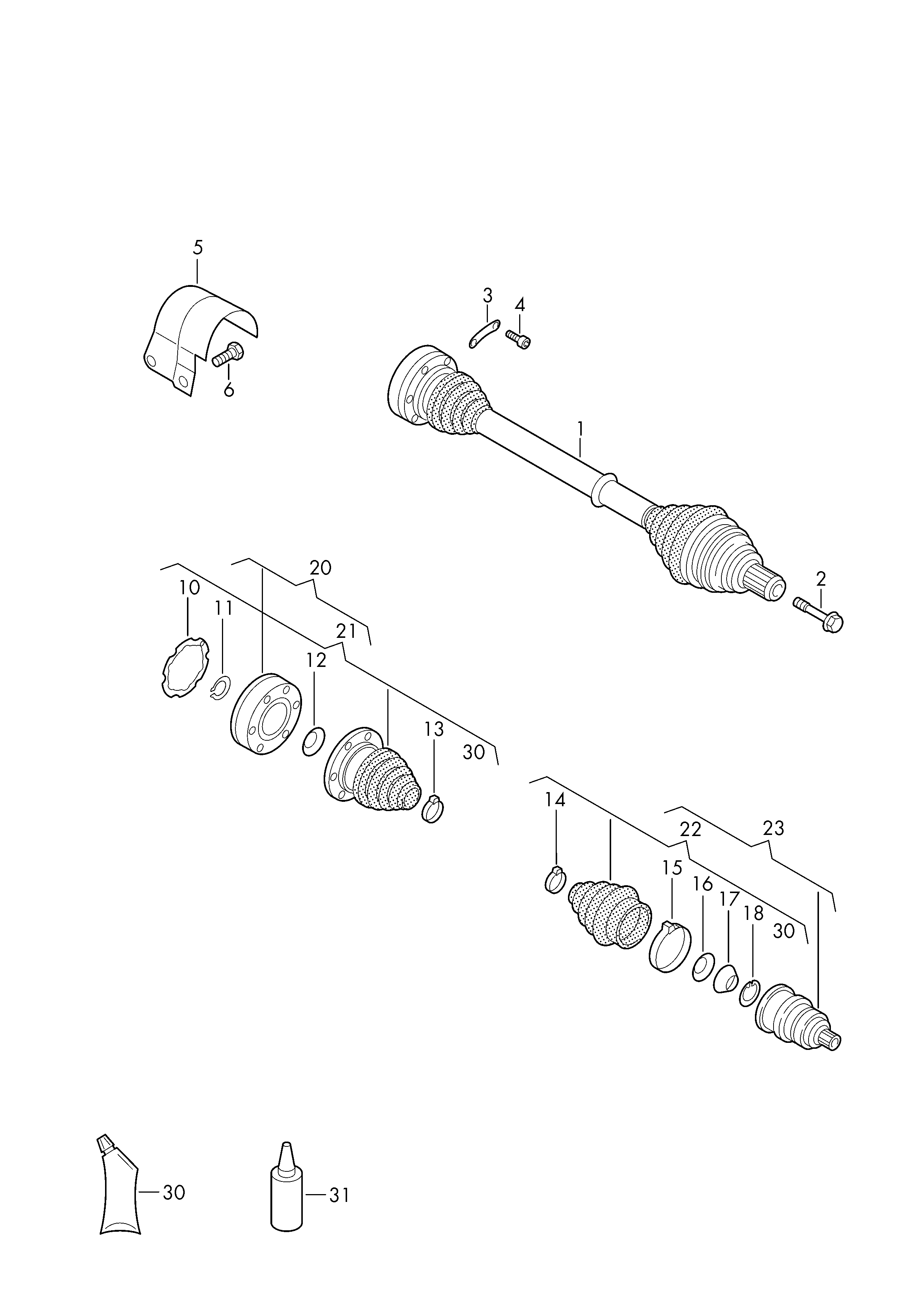 AUDI 1K0 498 099 E - Gelenksatz, Antriebswelle alexcarstop-ersatzteile.com