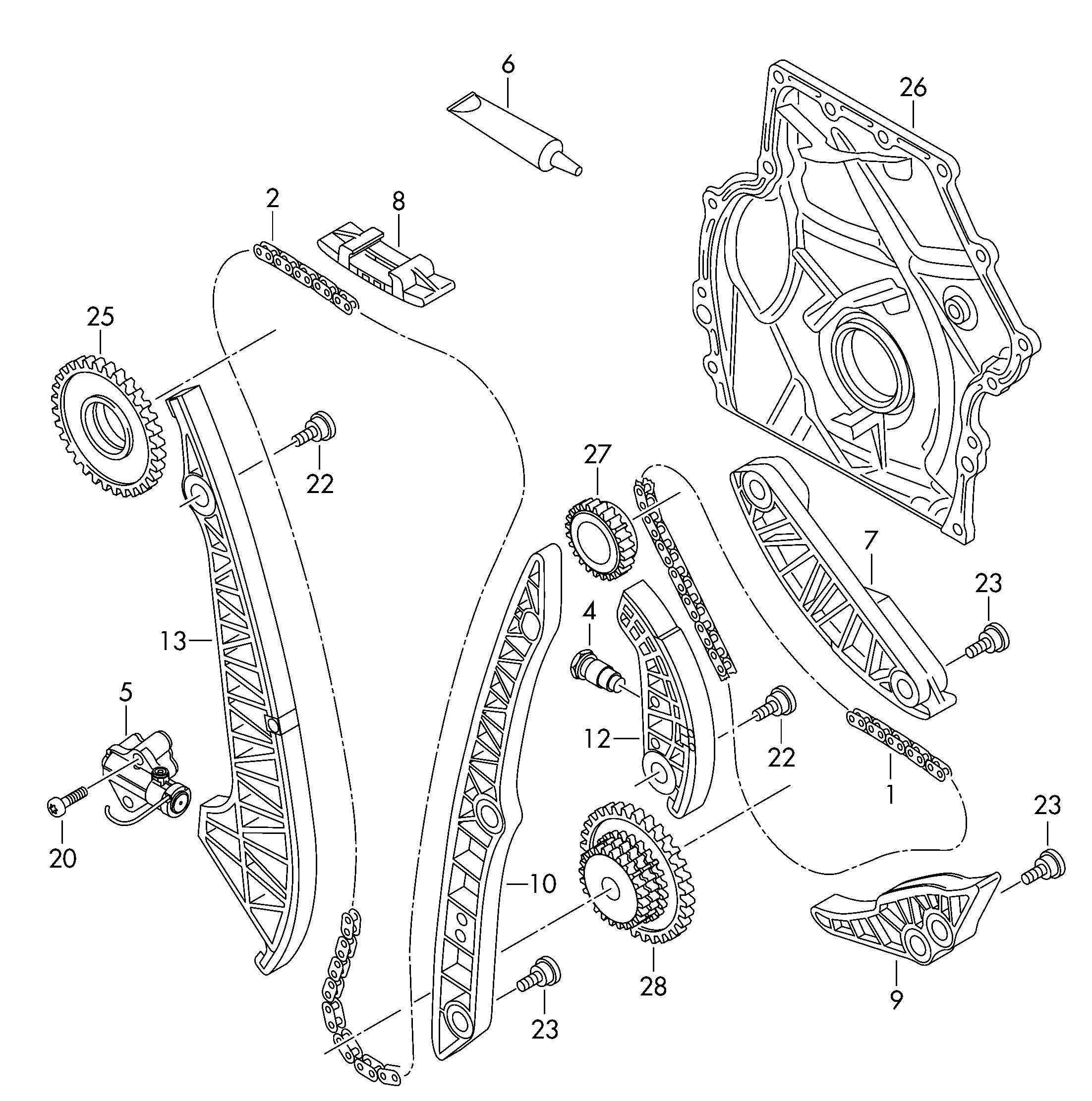 Porsche 06K109467K - Spanner, Steuerkette alexcarstop-ersatzteile.com