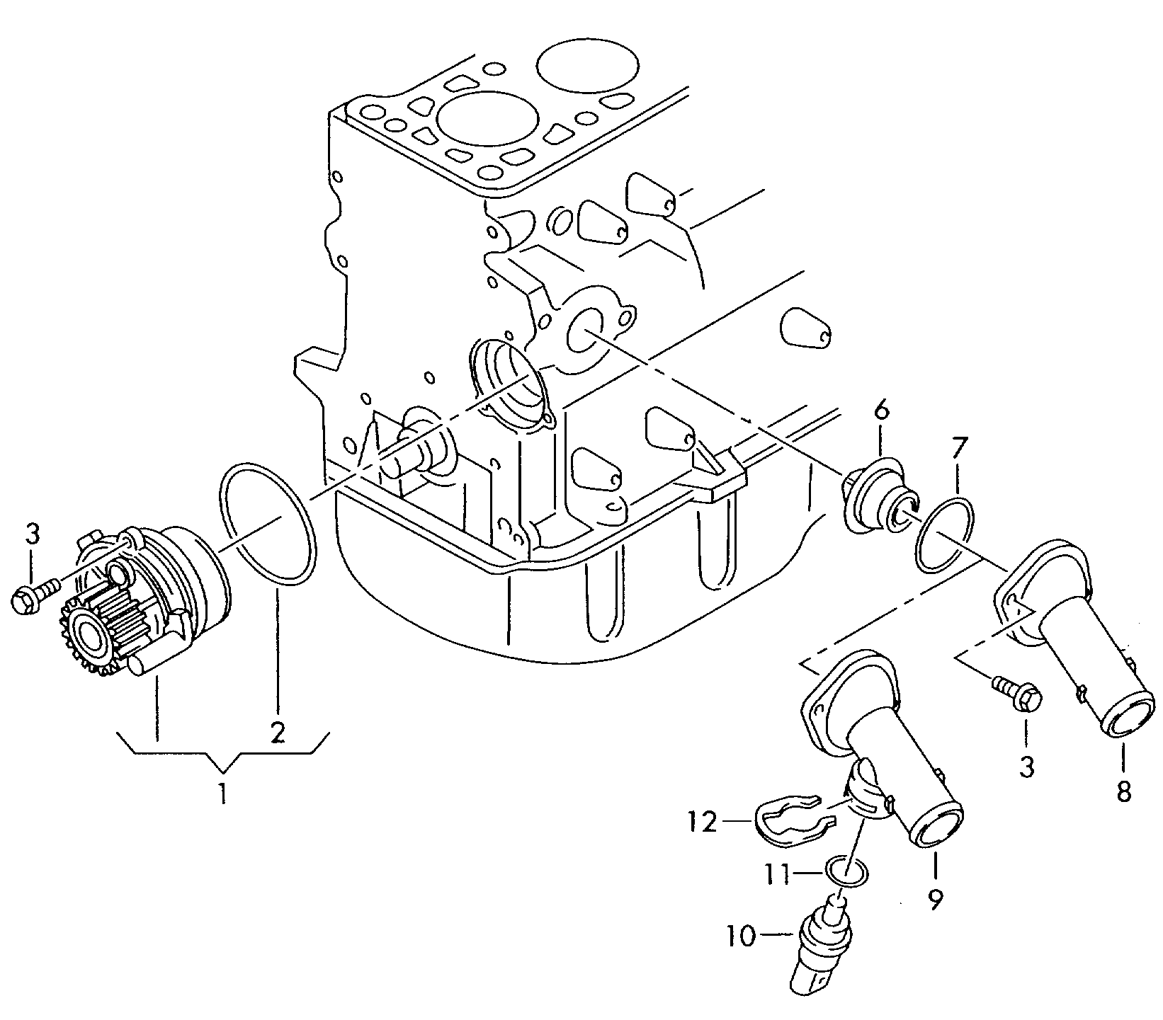 CUPRA 038121011K - Coolant pump with sealing ring alexcarstop-ersatzteile.com