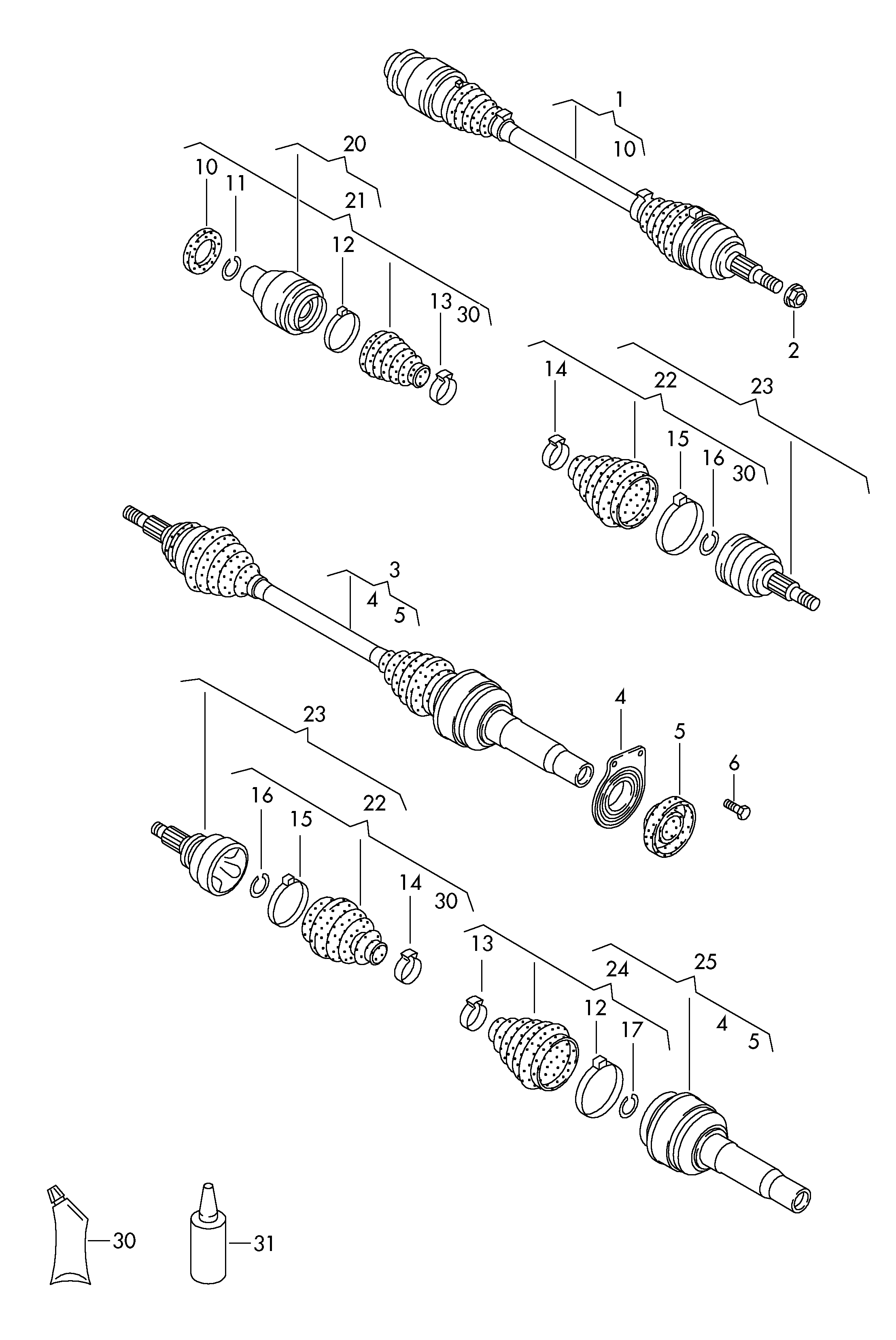 AUDI 7H0 498 203 A - Faltenbalg, Antriebswelle alexcarstop-ersatzteile.com