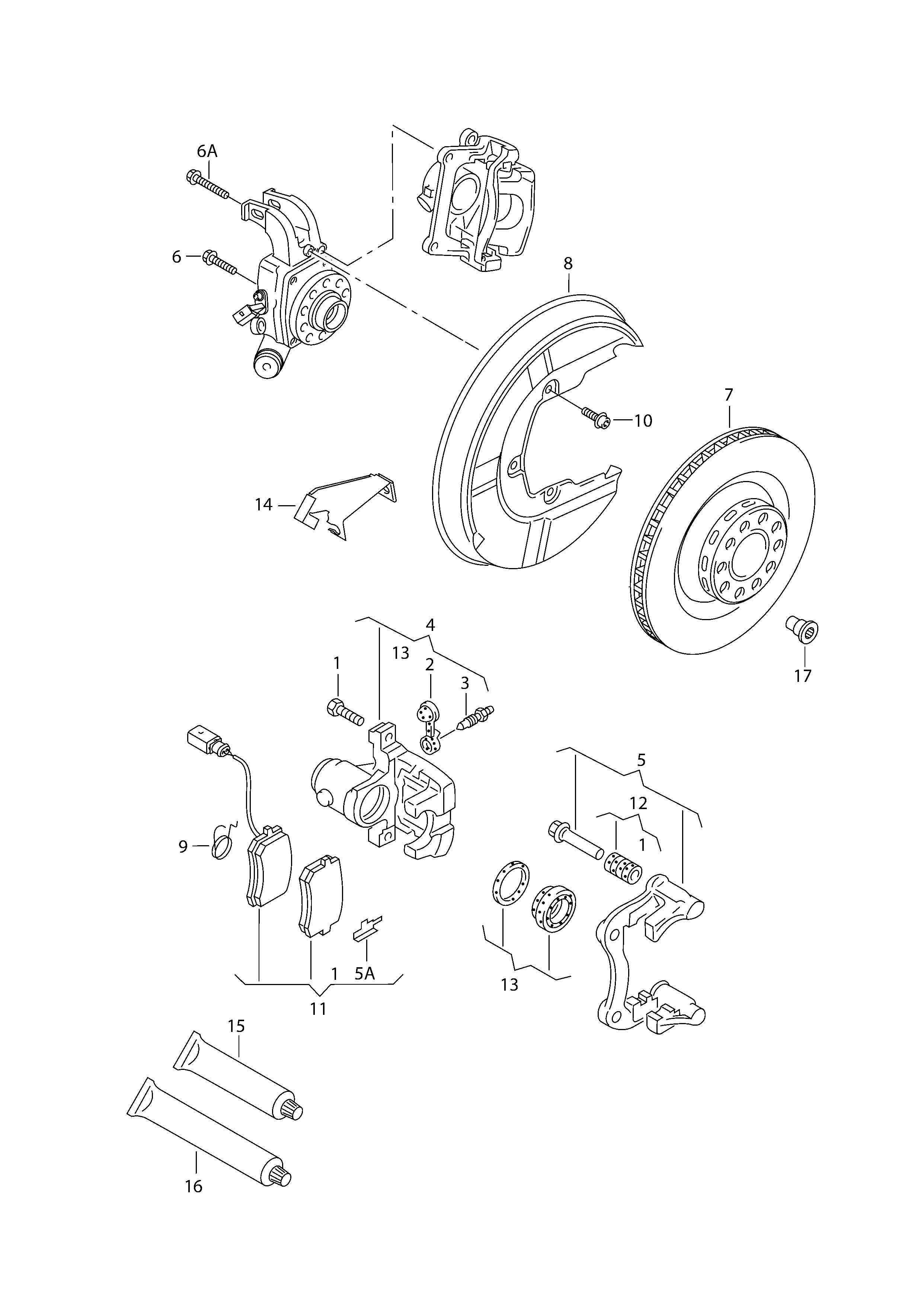 VAG 7E0 698 451 B - Bremsbelagsatz, Scheibenbremse alexcarstop-ersatzteile.com