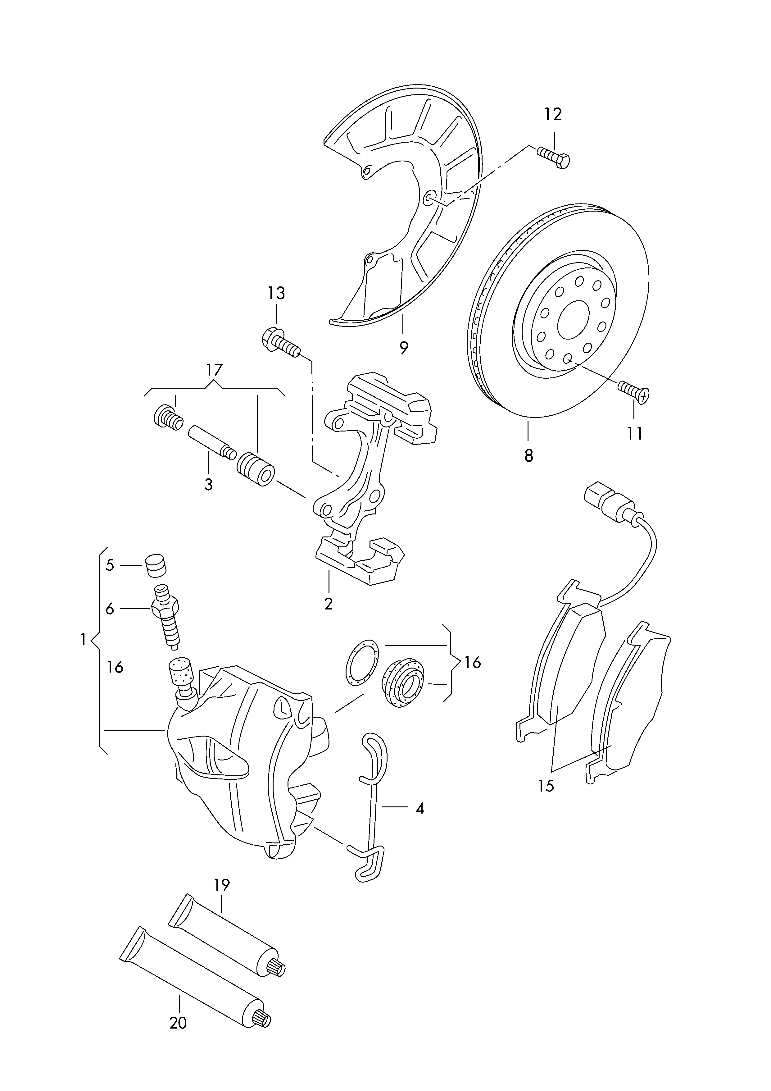 VW JZW698302BA - Bremsensatz, Scheibenbremse alexcarstop-ersatzteile.com