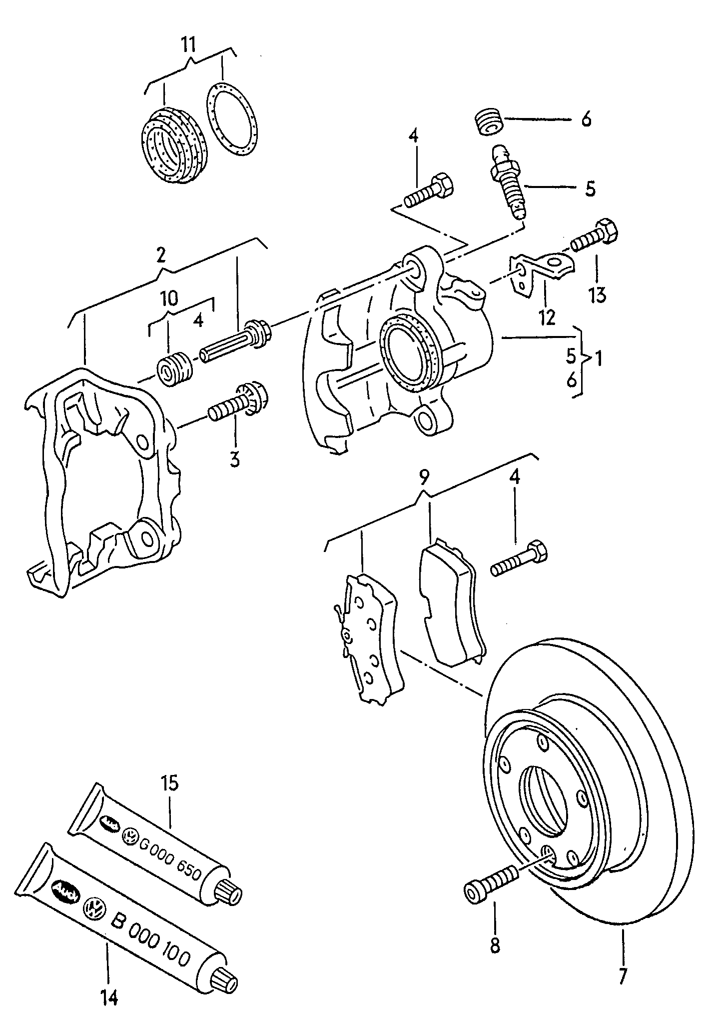 AUDI 701698151E - Bremsbelagsatz, Scheibenbremse alexcarstop-ersatzteile.com