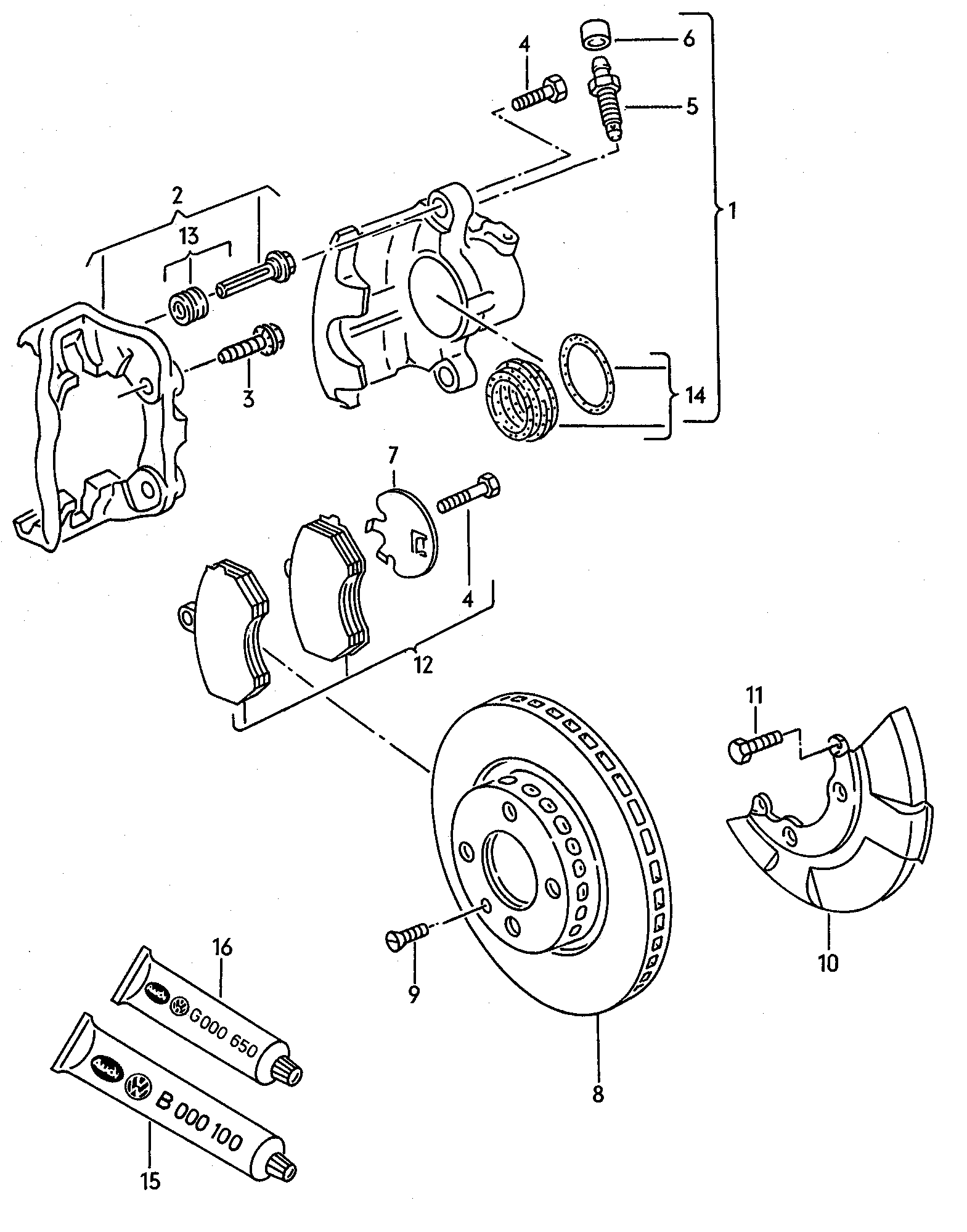 Skoda 357615123BX - Reparatursatz, Bremssattel alexcarstop-ersatzteile.com