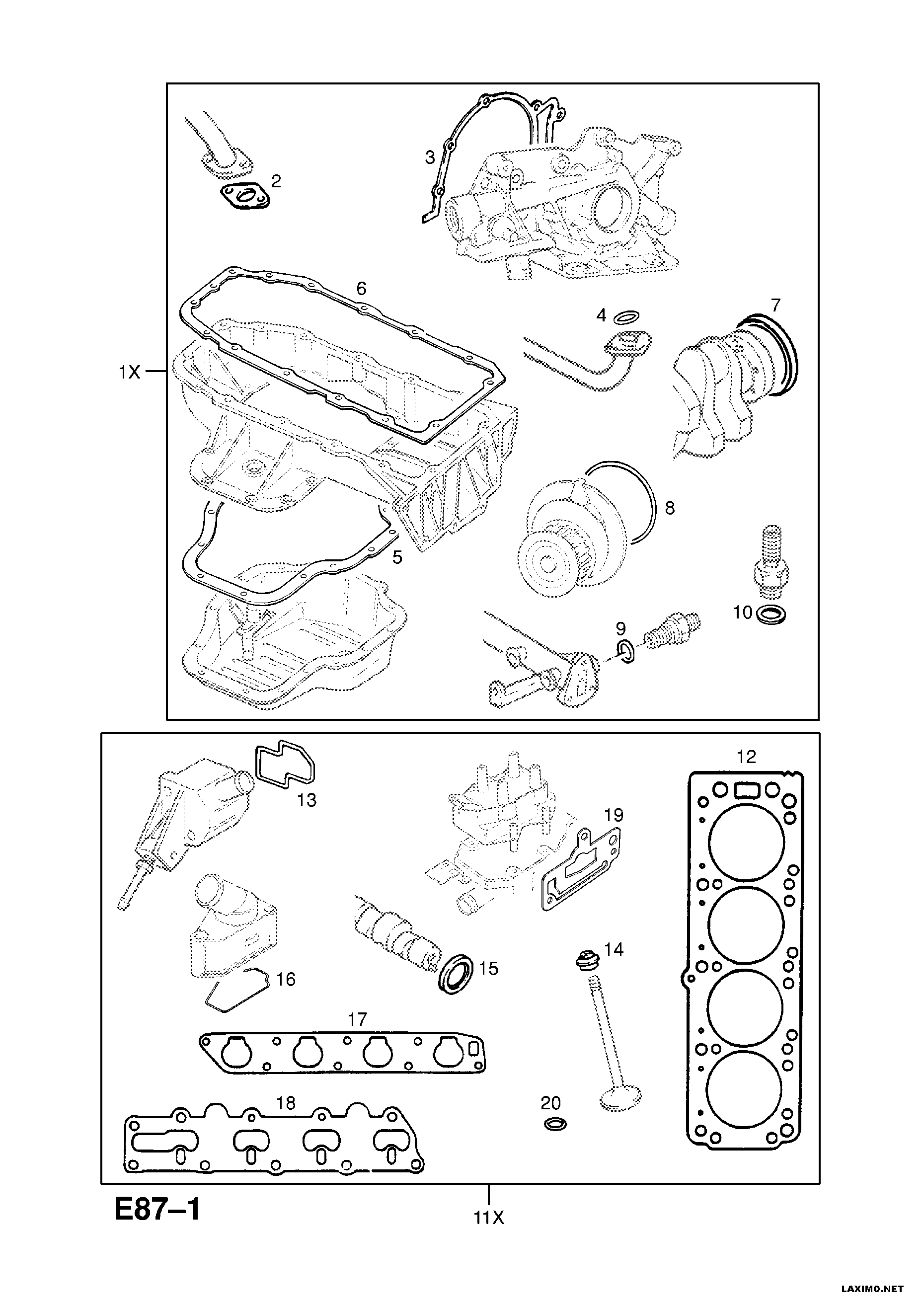 Vauxhall 16 06 770 - Dichtungssatz, Zylinderkopf alexcarstop-ersatzteile.com