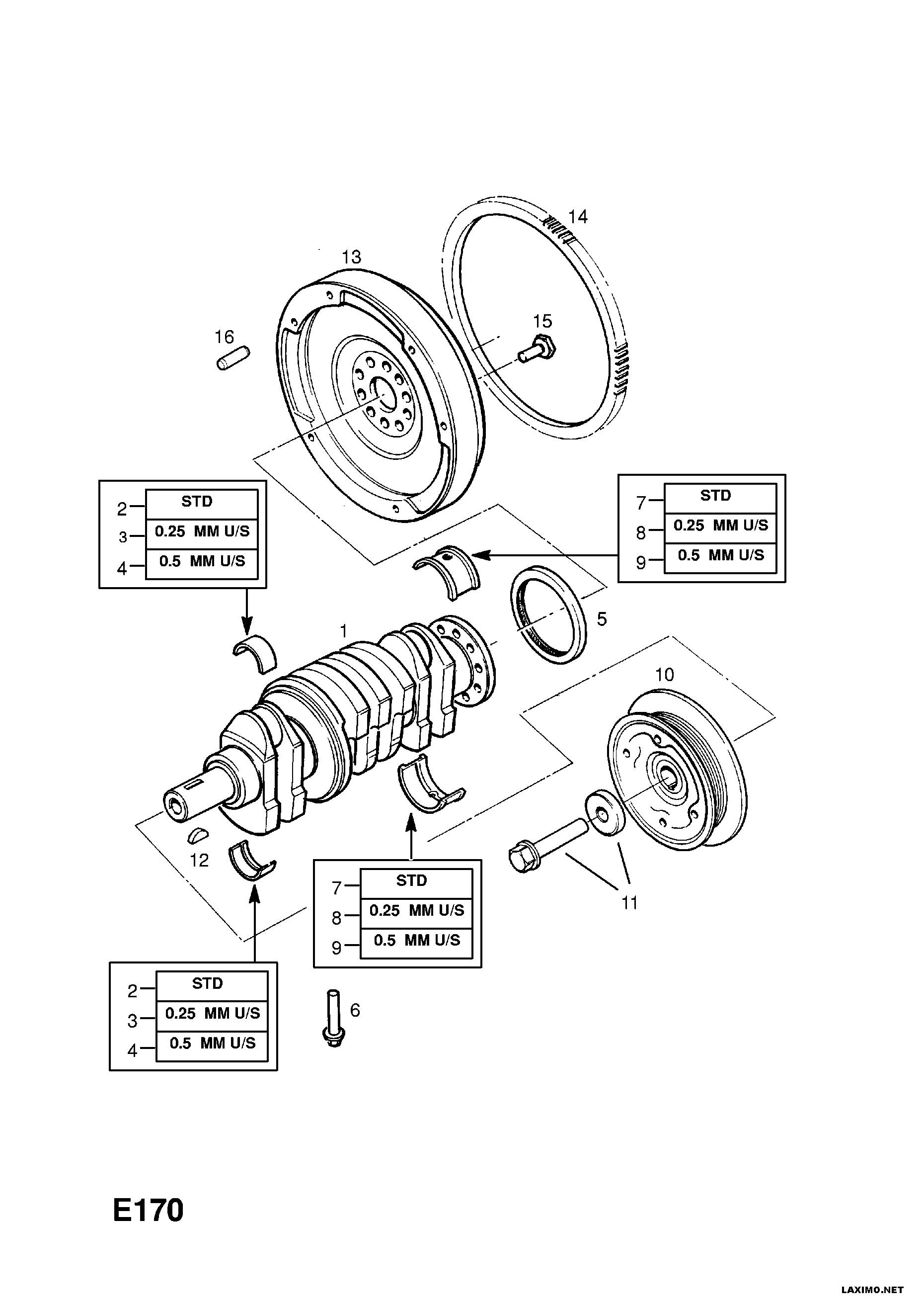 Vauxhall 6 14 411 - Riemenscheibe, Kurbelwelle alexcarstop-ersatzteile.com